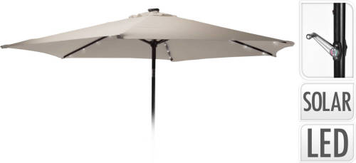 Ambiance Parasol Ø 270 Cm Aluminium Kleur Parasol Ø 270 Cm Aluminium Kleur Taupe - Met Led Verlichtingtaupe - Copy