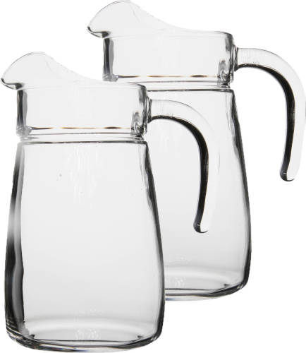 Luminarc 2x Stuks Glazen Schenkkannen/karaffen 2,3 Liter - Waterkannen