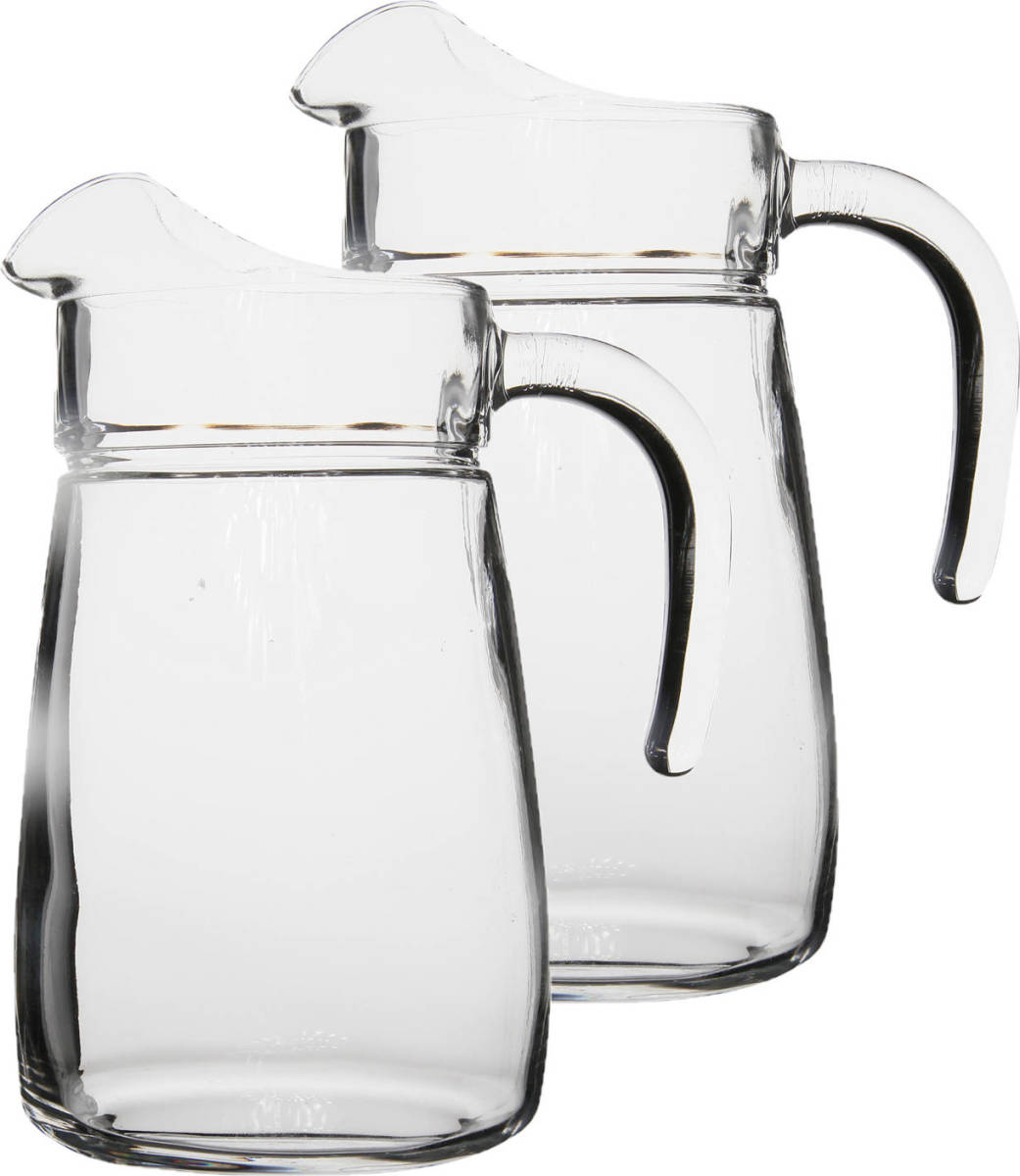 Luminarc 2x Stuks Glazen Schenkkannen/karaffen 2,3 Liter - Waterkannen