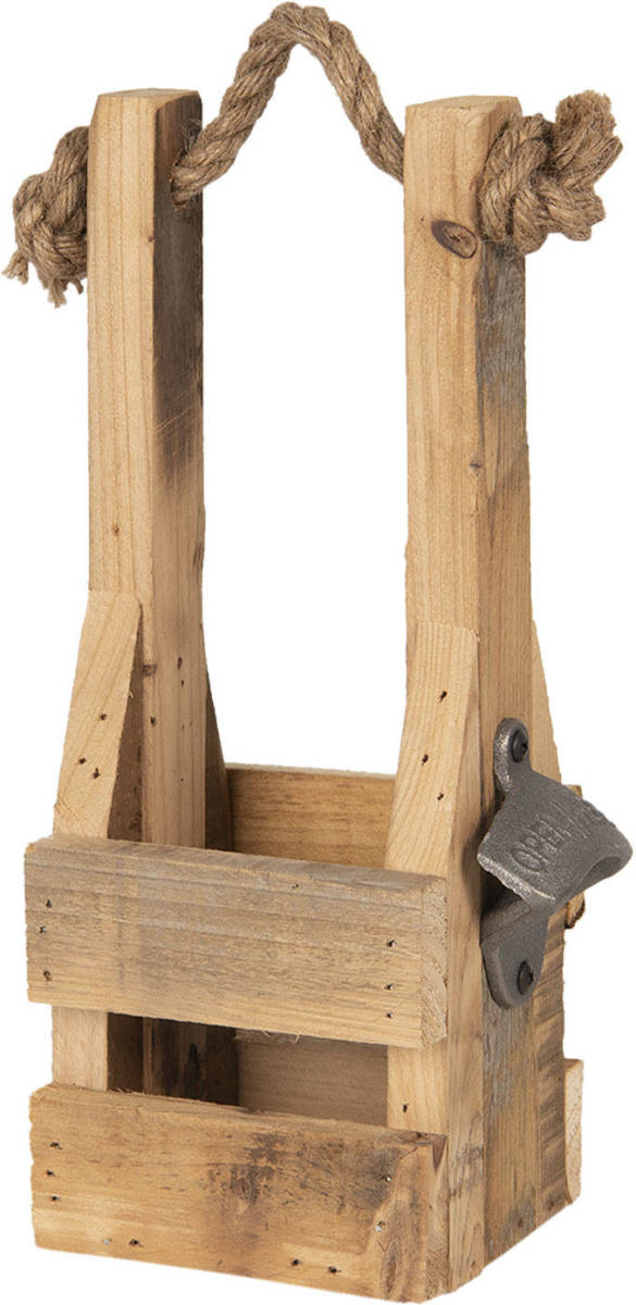 Clayre & Eef Bruine Flessenrek Met Flessenopener 9*10*29 Cm 6h1883