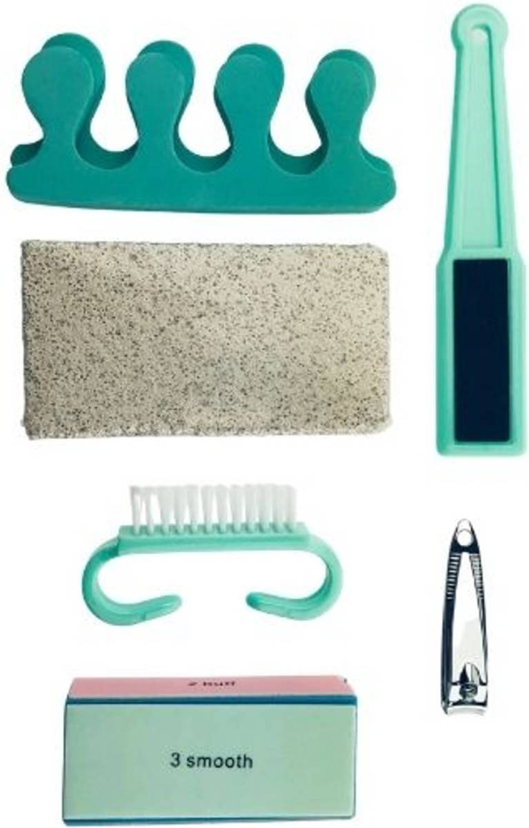 Orange85 Pedicure Set 7-delig - Voetverzorging - Vijl - Nagelschaar - Borstel - Puimsteen