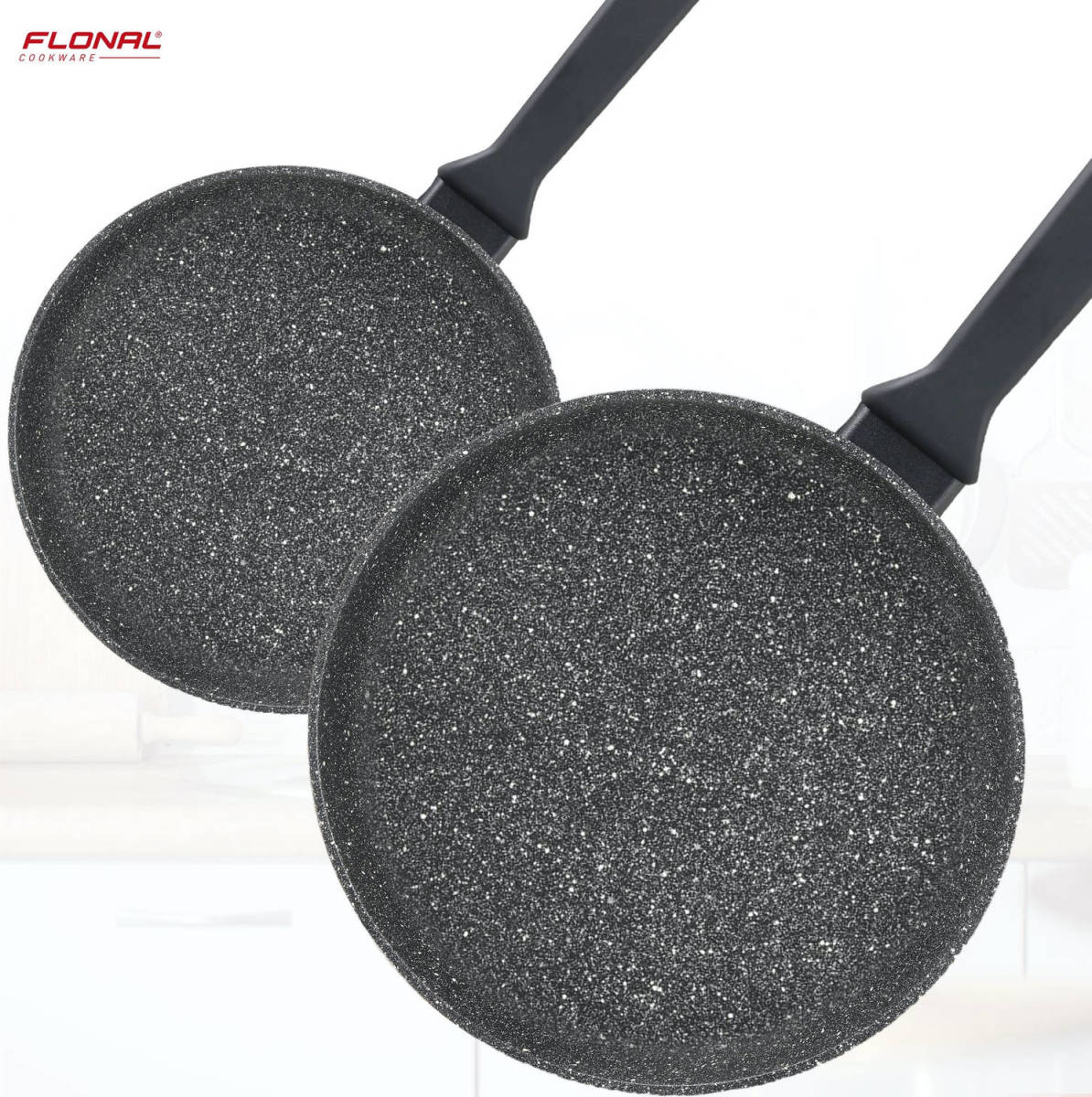 Flonal Pietra Lavica Koekenpannenset 2-delig - Inductie - Koekenpan - Ø 24/28cm