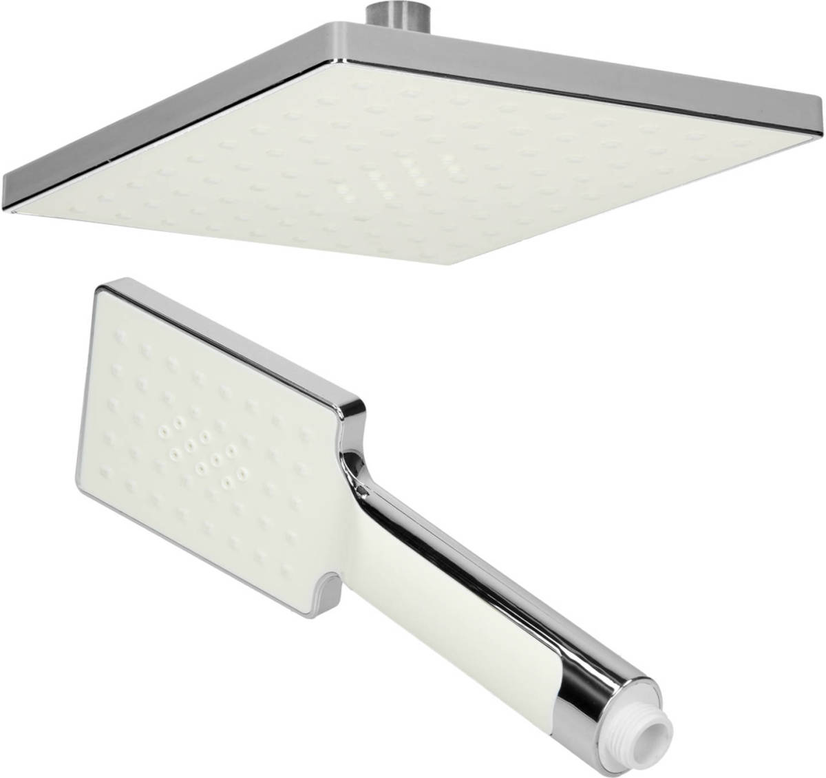 ECD Germany Regendoucheset Hoekig, Wit, Roestvrij Staal