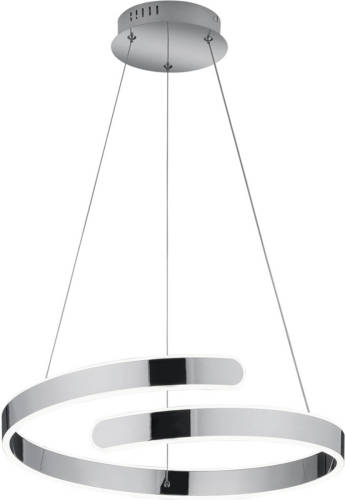 BES LED Led Hanglamp - Hangverlichting - Trion Prigon - 37w - Natuurlijk Wit 4000k - Dimbaar - Rond - Glans Chroom - Aluminium