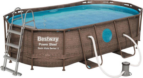 Bestway Zwembad Power Steel Set - Ovaal - Rotan - 549 X 274 X 122 Cm