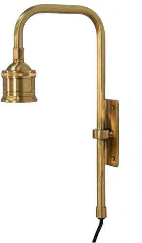 Clayre & Eef Wandlamp 7*15*32 Cm E27/max 1*40w Goudkleurig Metaal Muurlamp Sfeerlamp Goudkleurig Muurlamp Sfeerlamp