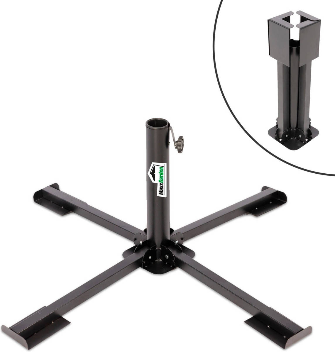 MaxxGarden Parasolvoet - Kruisvoet Standaard - Inklapbaar Opvouwbaar - 86x86x30 Cm