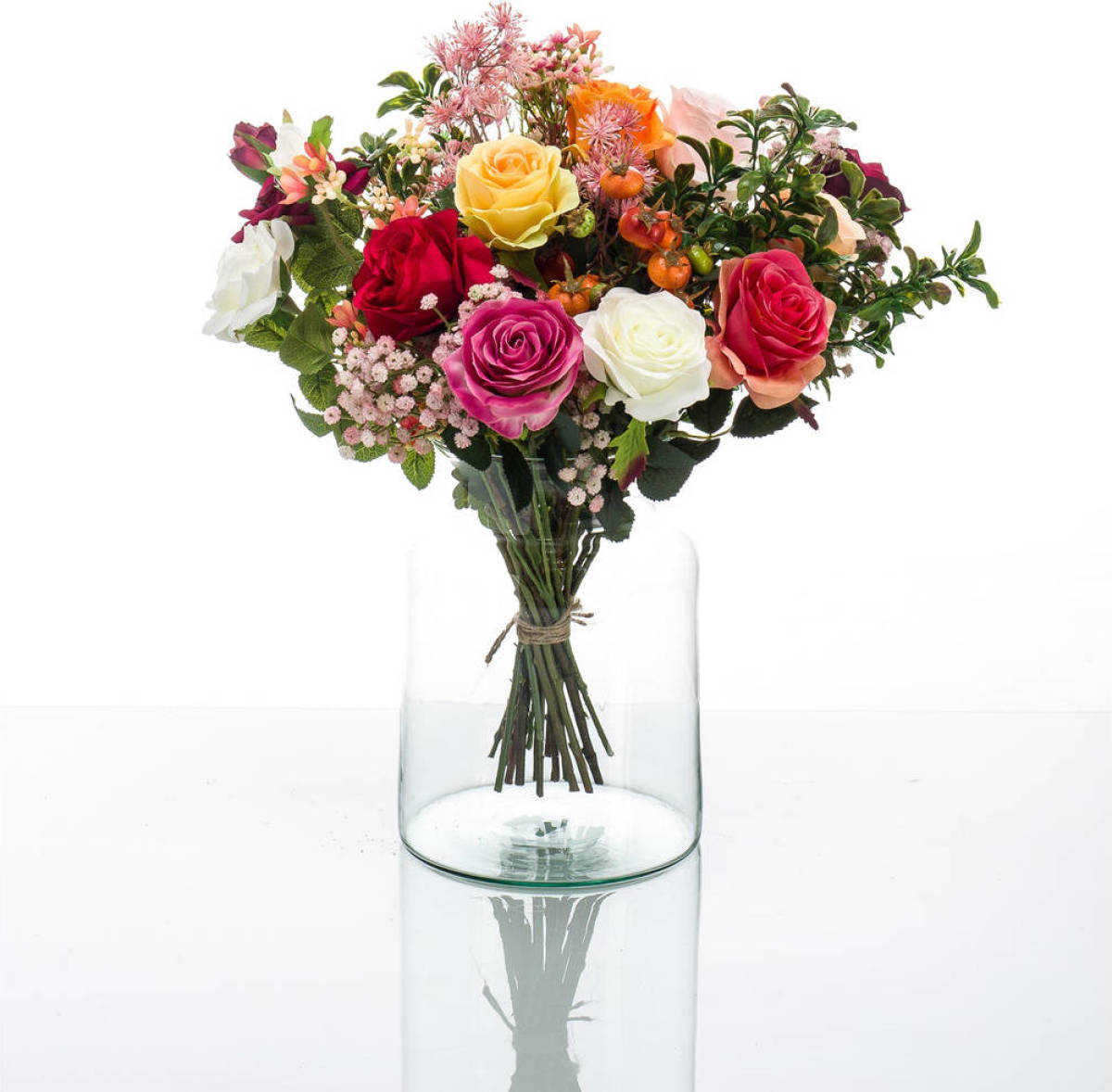 PrettyPlants Kunstboeket Rozen Mix
