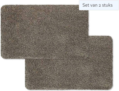 Set Van 2 Stuks Hamat Deurmat / Droogloopmat Aqua Stop 40x60cm Graniet