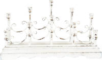 Clayre & Eef Kandelaar 69*41 Cm Wit Ijzer Kaarsenstandaard Kaarsenhouder Wit Kaarsenstandaard Kaarsenhouder