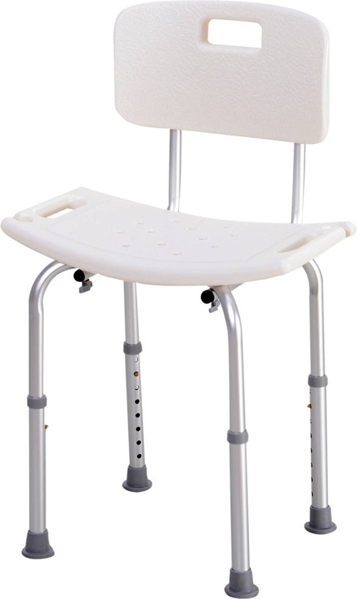 Zenzee Douchestoel Met Rugleuning - In Hoogte Verstelbaar - Douchekrukje - Stoelen - Hulpmiddelen - 55 X 50,6 X 67,5-85,5cm