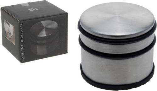 Excellent Houseware Home & Style Rvs Deurstopper Rond 1,2 Kg 9 X 7,5 Cm