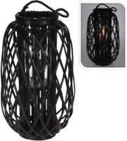 H&S Collection Lantaarn 50x28 Cm Riet Zwart