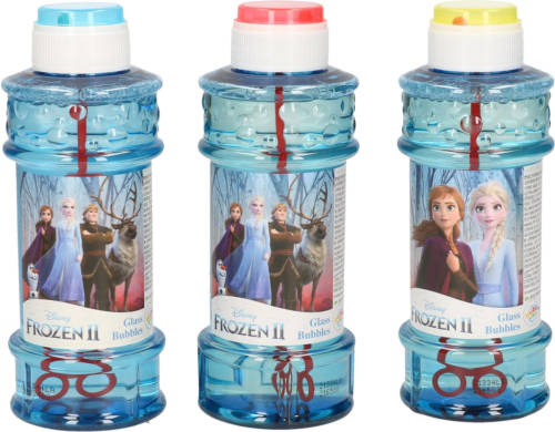 3x Disney Frozen 2 Bellenblaas Flesjes Met Bal Spelletje In Dop 300 Ml Voor Kinderen - Bellenblaas