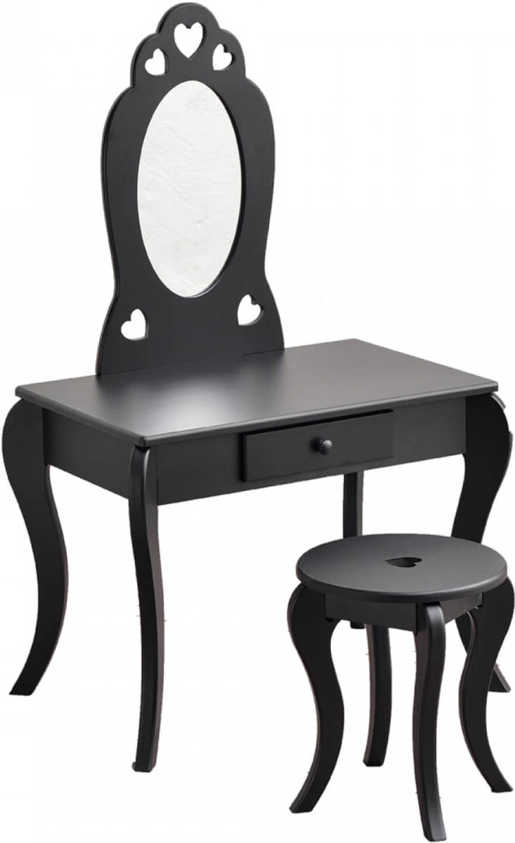VDD Kaptafel Hartje Design - Make Up Visagie Tafel Kinderkamer Meisje Met Krukje