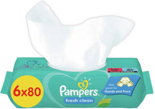 Pampers - Fresh Clean - Billendoekjes - 480 Doekjes - 6 X 80