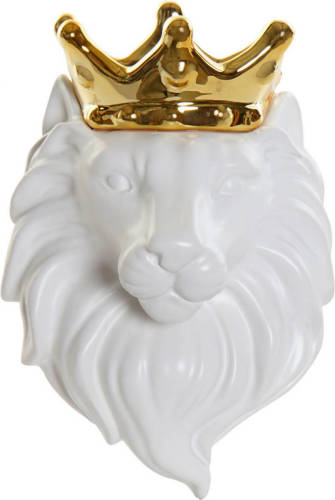 CASA DI ELTURO Wandvaasje Royal Lion Wit/goud