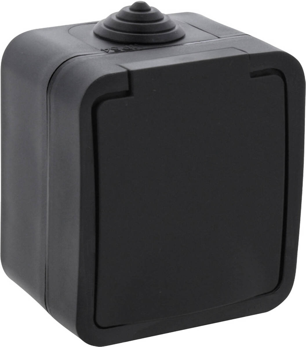 Q-Link - Wandcontactdoos - Buitenstopcontact - Opbouw - 1-voudig Stopcontact - Spatwaterdicht Ip54 - Randaarde