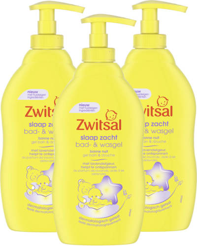 Zwitsal - Slaap Zacht - Bad & Wasgel - Lavendel - 3 X 400ml - Voordeelpack