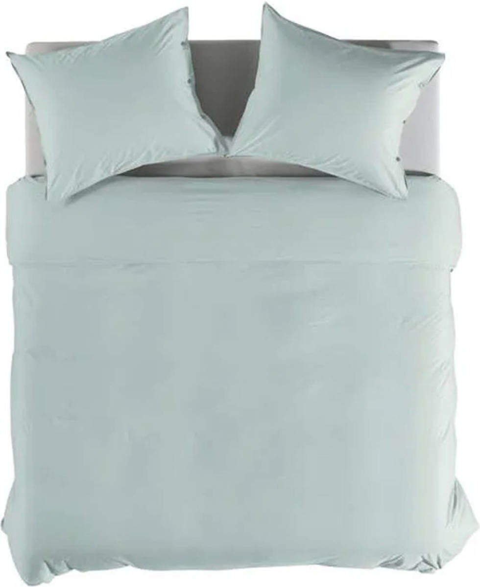 Yellow Geel Dekbedovertrek Percale - Whispering Blauw - 1-persoons 140x200/220 Cm