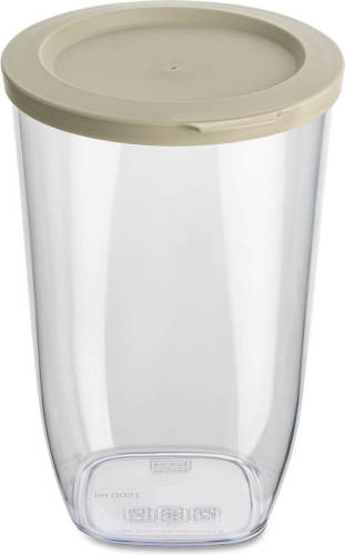 Koziol - Voorraadpot, Rond, 1.5 L, Zand Beige - Koziol Connect