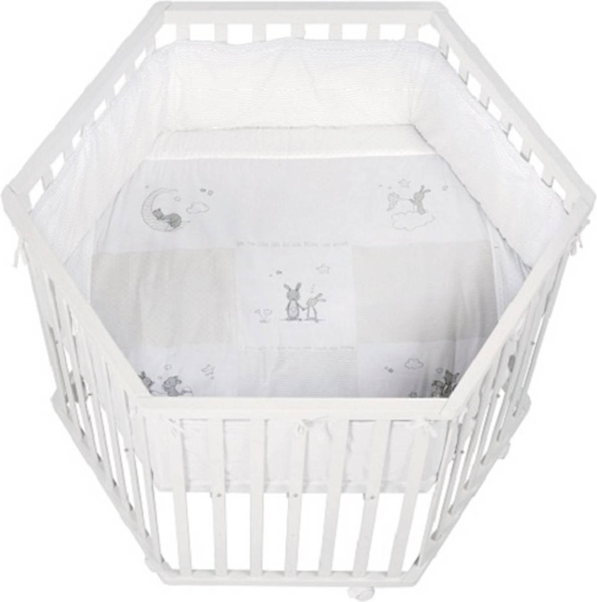 roba Babybox Fox & Funny Zeshoek 121 X 106 Cm Hout Wit