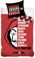 Zydante Swisstech La Casa De Papel Dekbedovertrek - Eenpersoons - 140x200 Cm - Kussensloop 60x70 Cm - Katoen - Rood