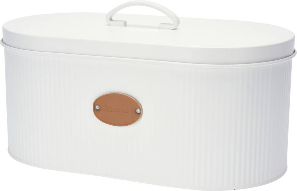 Luxe Witte Broodtrommel Van Metaal 33 X 18 X 15 Cm - Broodtrommels
