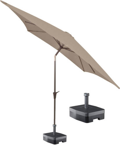 Kopu ® Vierkante Parasol Altea 230x230 Cm Met Voet - Taupe