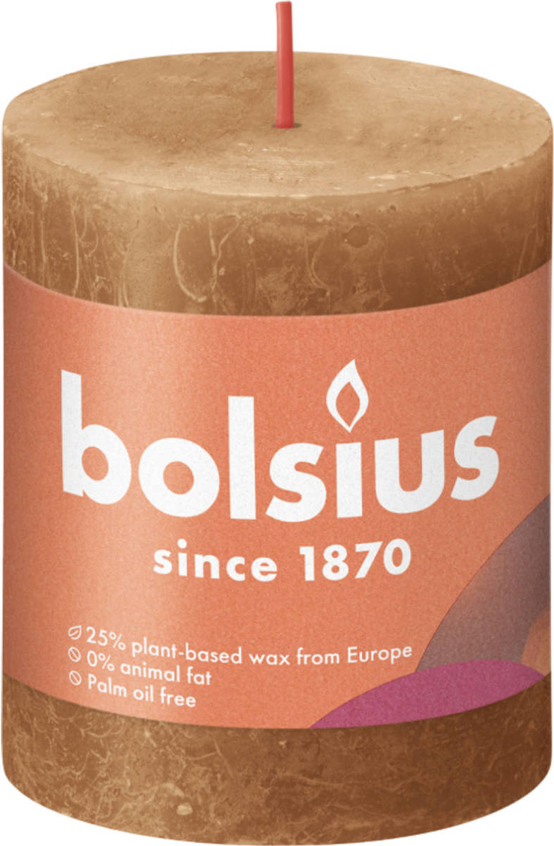 Bolsius Rustiek Stompkaars 80/68 Spice Brown