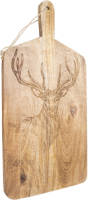 Clayre & Eef Decoratie Snijplank 25*50*2 Cm Bruin Hout Rendier Borrelplank Tapasplank Serveerplank Bruin Borrelplank