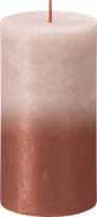 Bolsius Rustiek Fading Metallic Stompkaars 130/68 Misty Pink Amber