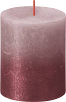 Bolsius Rustiek Fading Metallic Stompkaars 80/68 Ash Rose Red