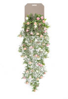 PrettyPlants Rozen Kunst Hangplant Crème/roze 75cm