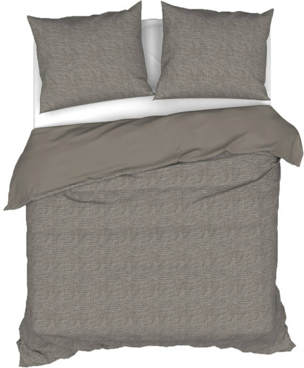 Heckett & Lane Dekbedovertrek Scarlett - Fossil Taupe - 1-persoons 140x200/220 Cm
