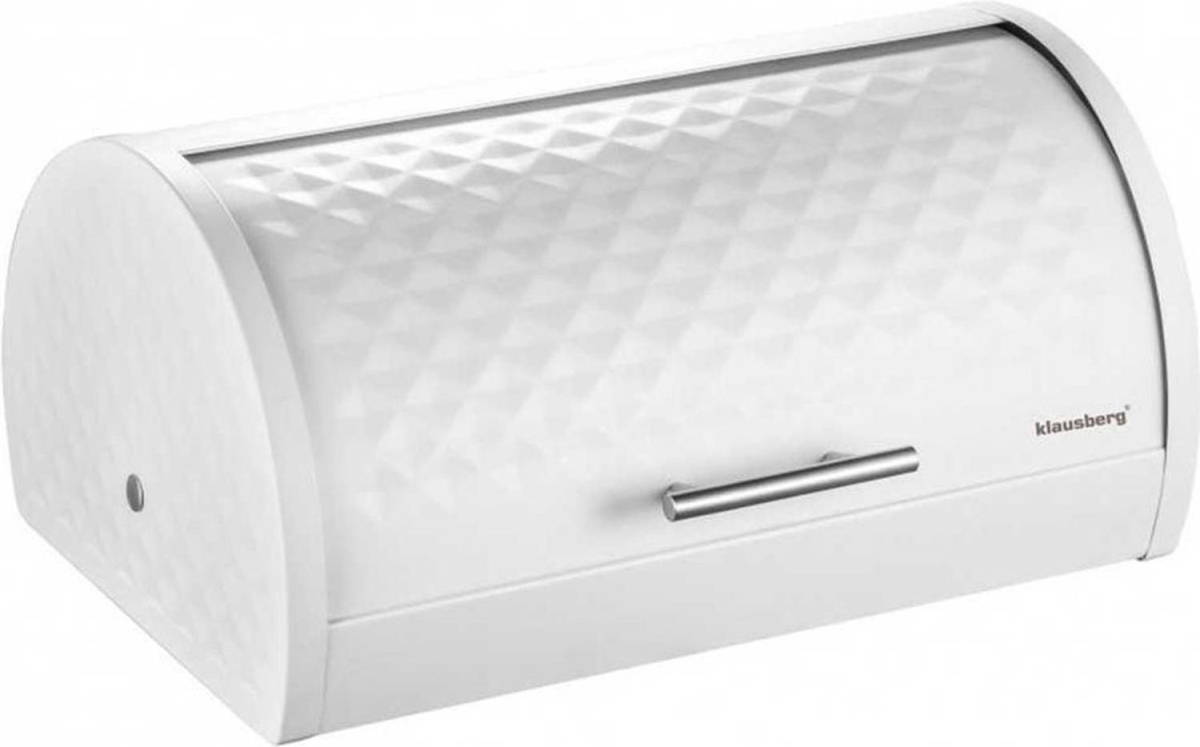 Klausberg 7541 - Stalen Broodtrommel - Wit - Diamond