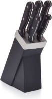 KitchenCraft - Messenset Met Messenblok, 5 Messen, Zwart, Hout, Rvs - KitchenCraft