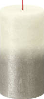 Bolsius Rustiek Fading Metallic Stompkaars 130/68 Soft Pearl Champagne