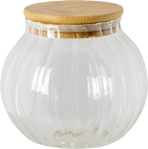 Clayre & Eef Voorraadpot Deksel Ø 11*12 Cm Transparant Glas Rond