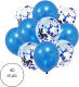 FLOKOO Ballonnenset Blauw - Confetti Ballonnen - 40 Stuks Inclusief Lint