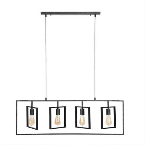 Dimehouse Industriële Hanglamp 4-lichts Kody Charcoal Metaal