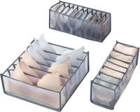 FLOKOO Ondergoed Verdeler - Organizer - 3 Stuks - Grijs / Transparant