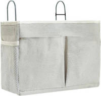 FLOKOO Bedside Pocket - Bed Opbergzak - Katoen - Lichtgrijs