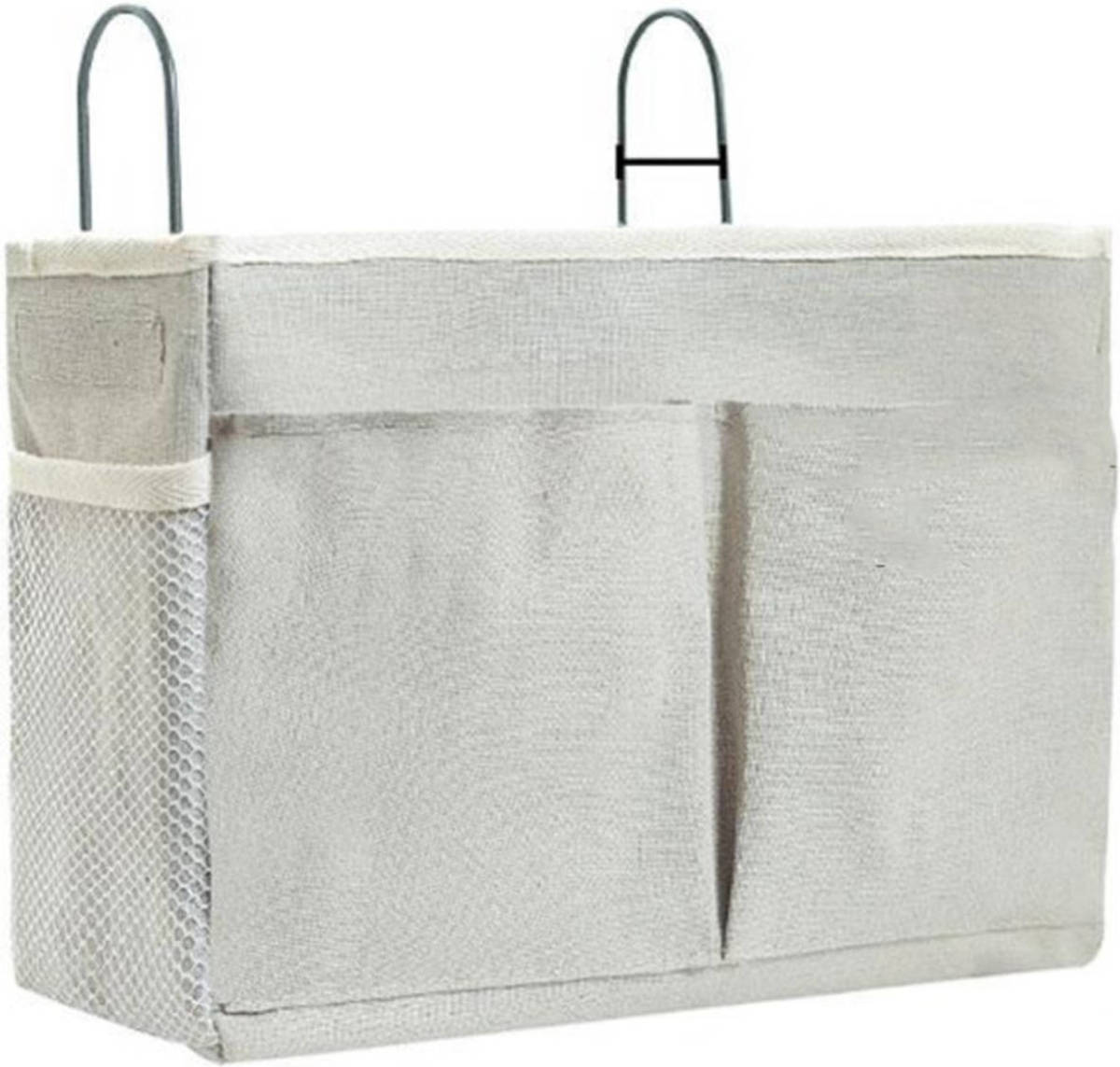 FLOKOO Bedside Pocket - Bed Opbergzak - Katoen - Lichtgrijs