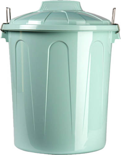 Forte Plastics Afvalemmers/vuilnisemmers Mintgroen 21 Liter Met Deksel - Prullenbakken