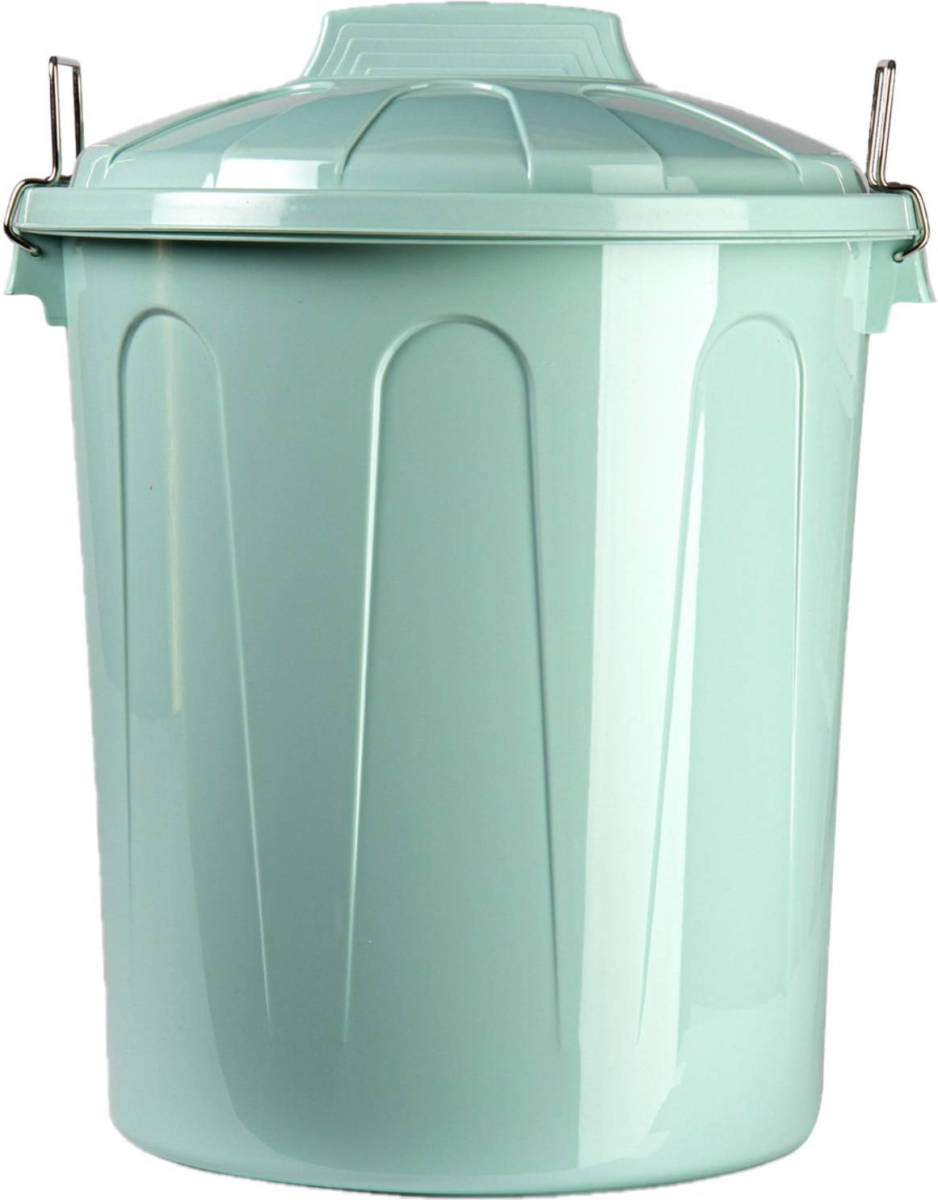 Forte Plastics Afvalemmers/vuilnisemmers Mintgroen 21 Liter Met Deksel - Prullenbakken