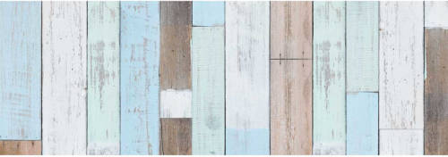 Shoppartners Decoratie Plakfolie Houten Planken Look Blauw/bruin 45 Cm X 2 Meter Zelfklevend - Decoratiefolie - Meubelfolie