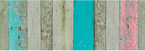 Shoppartners Decoratie Plakfolie Houten Planken Look Groen/bruin/roze 45 Cm X 2 Meter Zelfklevend - Decoratiefolie - Meubelfolie