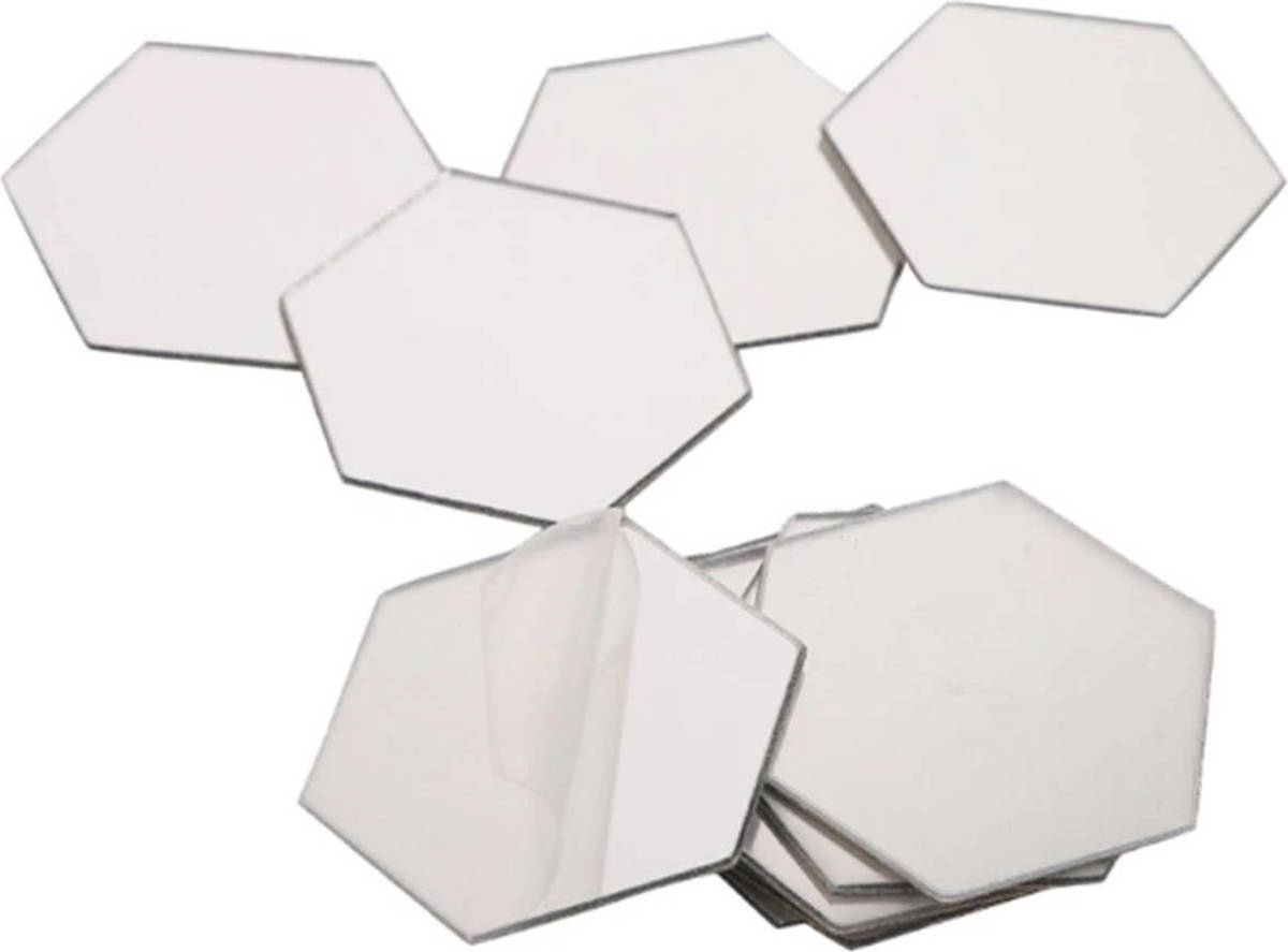FLOKOO Spiegel Sticker Set - Zilverkleurig - 18 X 16 Cm - Waterproof
