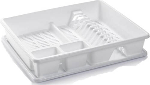 Forte Plastics Afwas Afdruiprek Wit Met Lekbak 48 X 38 X 9 Cm - Afdruiprekken